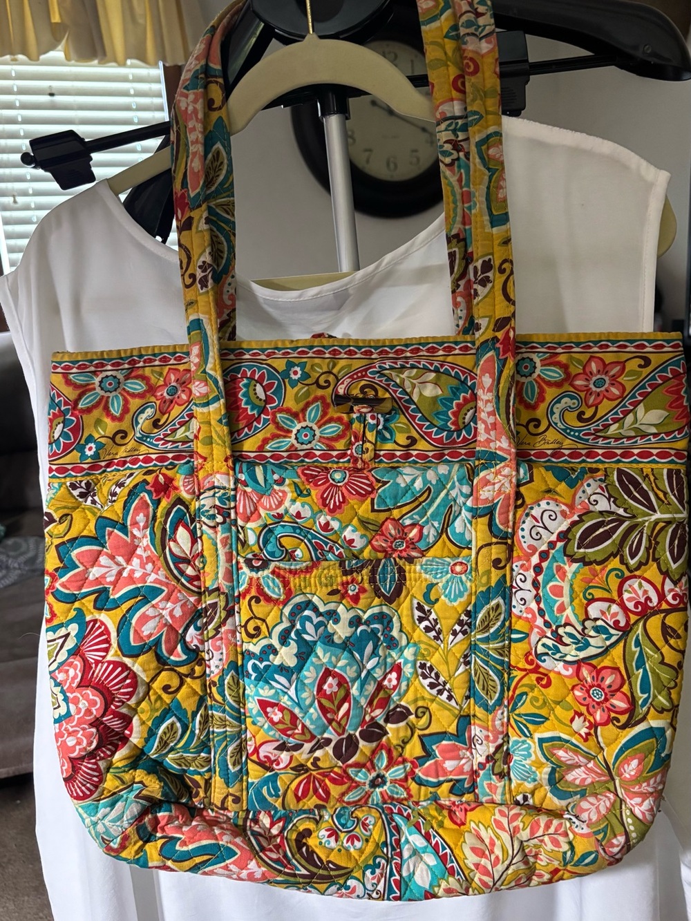 Vera Bradley Yellow Multi Quilted Floral Tote
